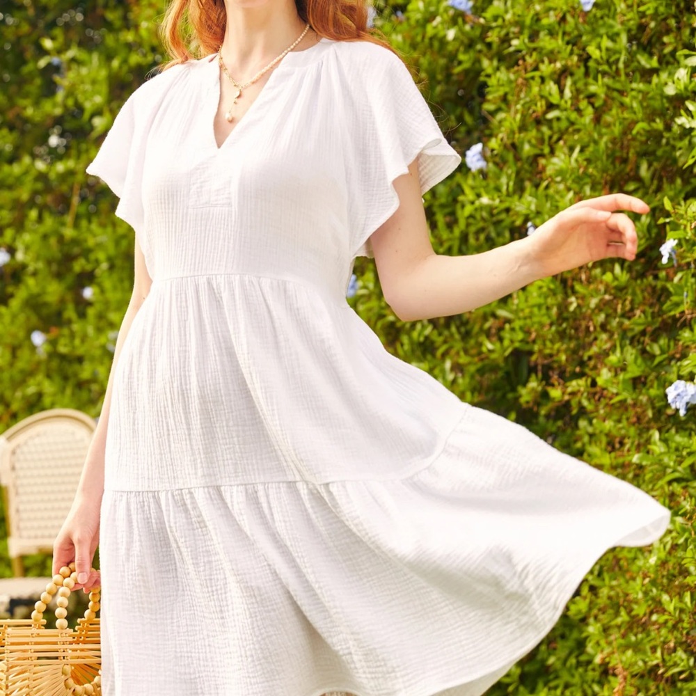 NWT Modcoth Parker & Rowe, sun soaked cotton dress white 3X plus